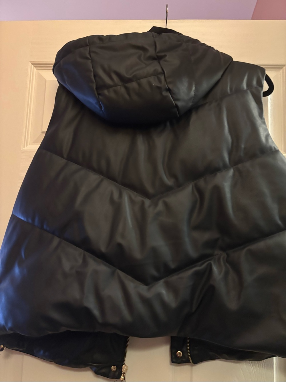 Zara Black Quilted Hooded Puffer Vest